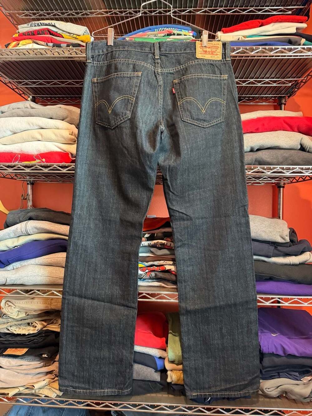 Levi's 559 Relaxed Straight Jeans Size W34 L34 Dark Wash Denim